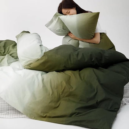 Luxlovery Dark Green Comforter Set Full Size Bedding Set Army Green Modern Bedding Set Soft Breathable Blanket Quilts 3 Piece Full Comforter Set