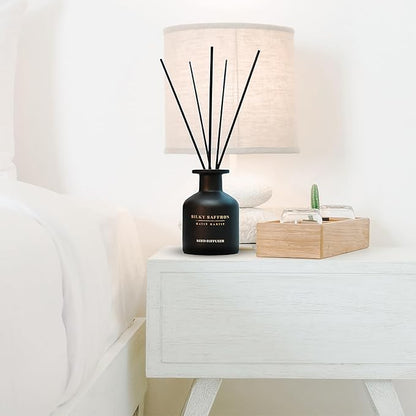 Matin Martin Silky Saffron Reed Diffuser 5 oz - Luxury Aromatherapy with Magnolia, Bergamot - Home Decor Gift for Bedroom, Office, Living Room, Bathroom - Long-Lasting Scent - Premium Fragrance Sticks
