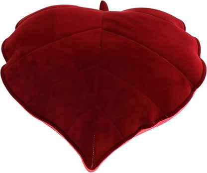 Cyprinus Carpio 3D Leaf Shape Household Pillow Cushion Sofa Lumbar Pillow Household Throw Pillow Decoration 20 * 20 Inch (Dark Red)