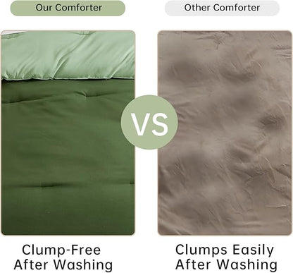 satisomnia Twin Size Green Comforter Set, Twin 2 Piece Down Alternative Comforter Set