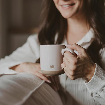 Sweet Water Decor Heart Stoneware Coffee Mugs - 14Oz Cute Coffee Mugs for Hot and Cold Drinks - Dishwasher and Microwave Safe - Gift for Special Someone - Ideal for Espresso & Tea Lovers