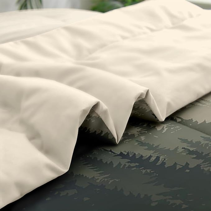 Comforter Set Twin Size, Mountain Pine Tree 5 Pcs Bedding for Kids and Adults, Natural Forest Landscape Bed Sheet Sets with Fitted Sheet Pillowcase & Sham