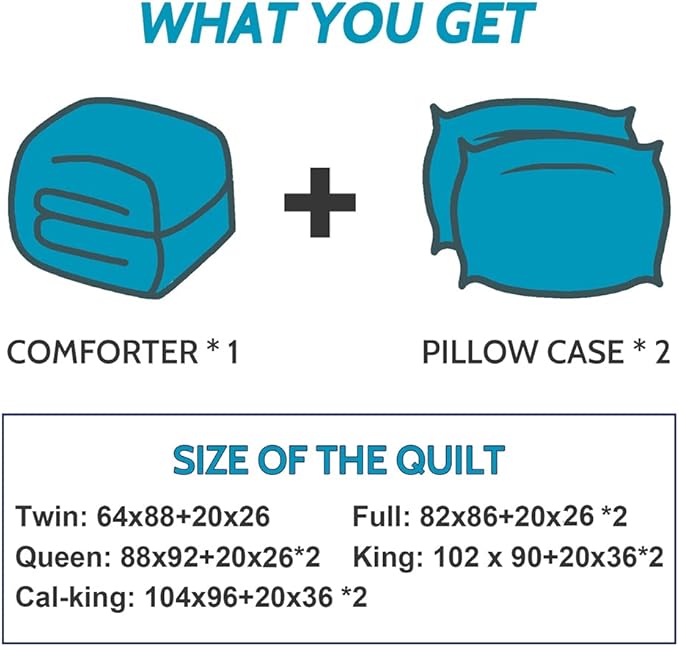 Decroom Lightweight Full Comforter Set with 2 Pillow Sham - 3 Pieces Set - Quilted Down Alternative Comforter/Duvet Insert for All Season - White - Full Size
