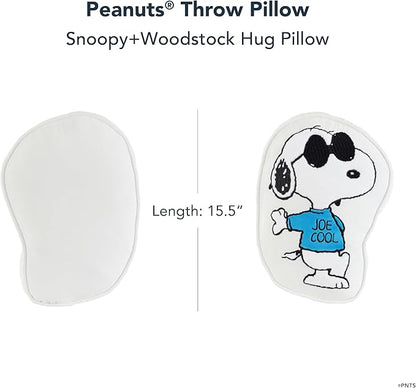 Berkshire Peanuts® Plush Throw Pillow, Gift Idea, Snoopy Cute Character Shaped Cushion, Soft Cozy Decor for Bed Couch Chair(Joe Cool Pillow All Colorways, 15.5’’ L)