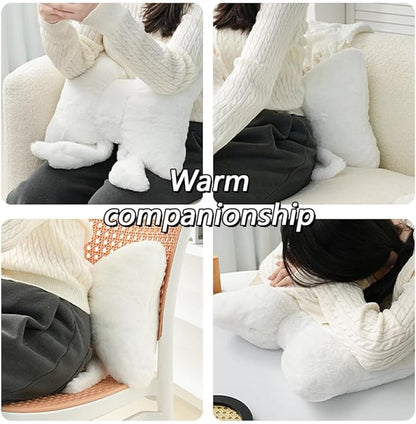 2Pack Soft Furry Bow Throw Pillows Cute Bowknot Plush Pillow Home Decor Stuffed Bow Lumbar Pillow for Bed Couch Living Room Decor (Black)