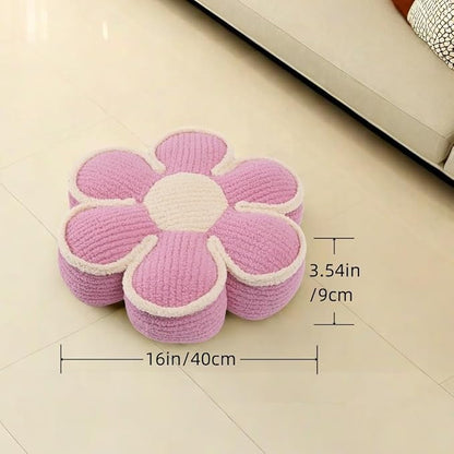 Pink Flower Pillow Decorative Throw Pillows 16" Fluffy Soft Flower Plush Floor Cushion for Couch Bed Girls Room Bedroom Decor Aesthetic (1, Pink, 16 Inch)