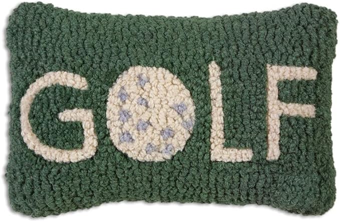 Chandler 4 Corners Artist-Designed Golf Hand-Hooked Wool Decorative Throw Pillow - Golf Pillow for Couches & Beds - Easy Care & Low Maintenance Golfer Pillow - Great Gift for Dad