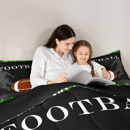 Football Bedding Set Rugby Sports Comforter Soccer Ball Game Comforter Set for Kids Adults American Football Player Duvet Set Ultra Soft Room Decor Full Size Quilt Set