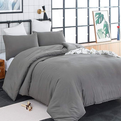 CLOTHKNOW Grey California King Comforter Set Dark Gray Bedding Comforter Sets All Season Grey Comforter Men Women Comforter with 2 x Pillow Cases