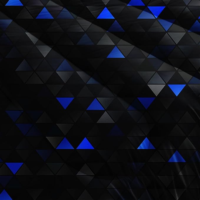 Geometric Blue Black Comforter Set,Triangle Honeycomb 3 PCS Bedding Set Queen Size for Teen Adult,Modern Quilt Set Geometry Decor,Microfiber Lightweight 1 Comforter 2 Pillowcases