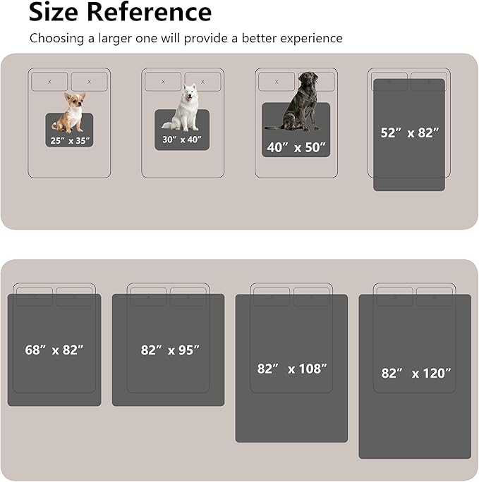 Waterproof Blanket for Bed King Size, Leak Proof Dog Couch Blankets Reversible, Pet Throw Sofa Furniture Protector Machine Washable-82 x108,Black+Lightgrey