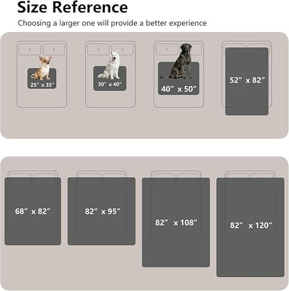 Waterproof Blanket for Bed King Size, Leak Proof Dog Couch Blankets Reversible, Pet Throw Sofa Furniture Protector Machine Washable-82 x108,Black+Lightgrey