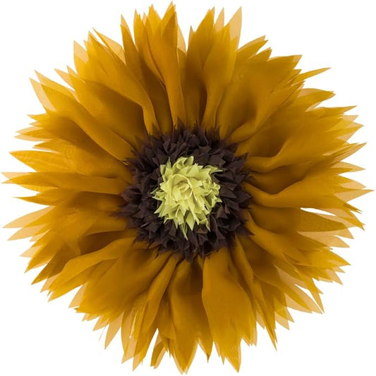 Mustard Yellow 3D Sunflower Round Decorative Throw Pillow Handcrafted Cute Elegant Flower Accent Pillow Boho Farmhouse Floral Cushion for Bed Couch Car Living Room Bedroom Home Decor 14Inch