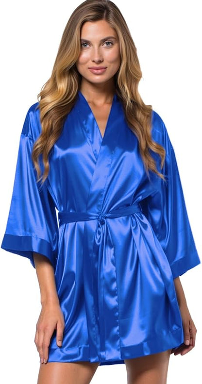 Turquaz Women's Bride Bridesmaids Silky Robe Satin Kimono Robes for Women Lingerie