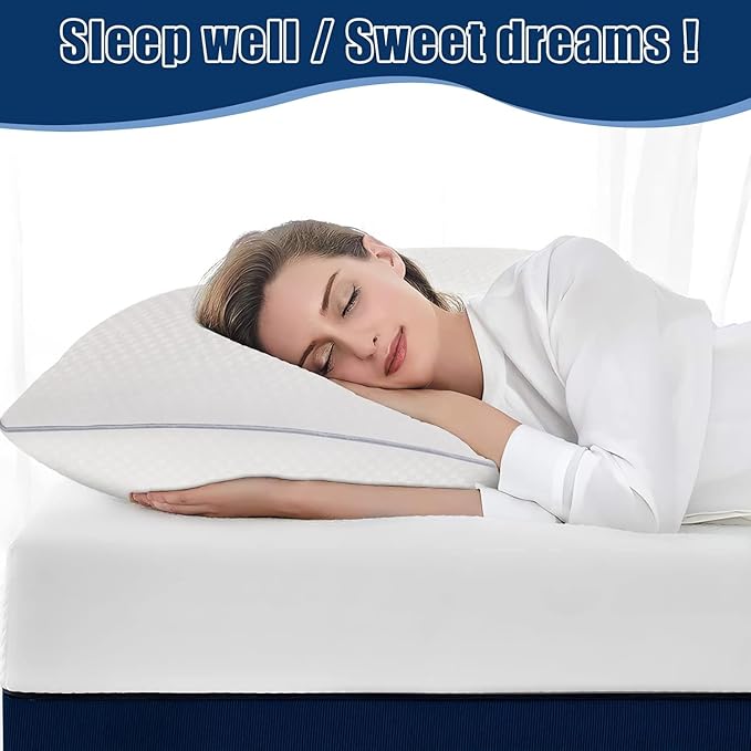 Bed Pillows for Sleeping 2 Pack, Queen Size Pillows Set of 2, Down Alternative Filling, Fluff by Patting Pillow for Back, Stomach or Side Sleepers Grey