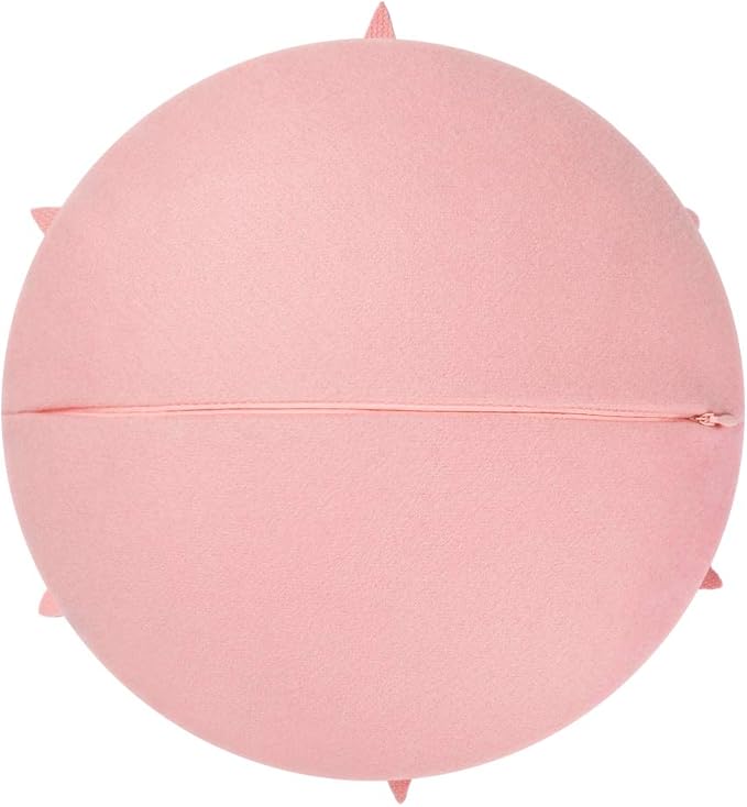 3D Flower Decorative Throw Pillow Accent Handmade Round Pillow Cushion with Insert for Home Couch Bedroom Decor 13 x 13 Inch Pink
