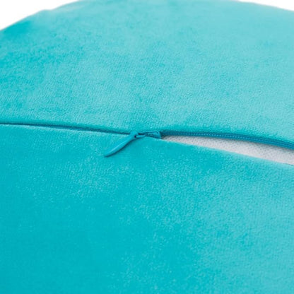 Decorative Throw Pillow 3D Flower Round Pillow Accent Handmade Cushion with Insert for Couch Bed Home Decor 12 Inch Teal