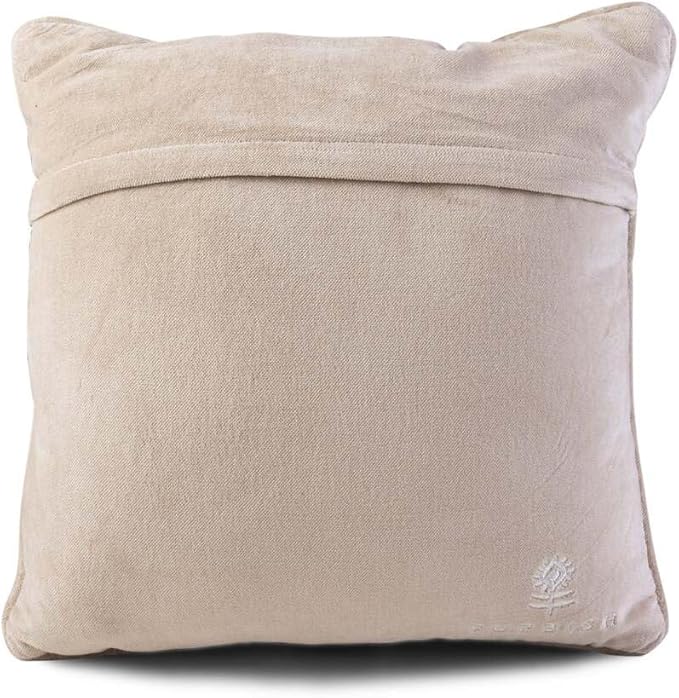 FURBISH Needlepoint Decorative Throw Pillow - Leave by Nine - 11"x11" - Small Embroidered Designer Pillow for Living Room, Couch, Sofa, Chair & Bed - Eclectic Home Decor