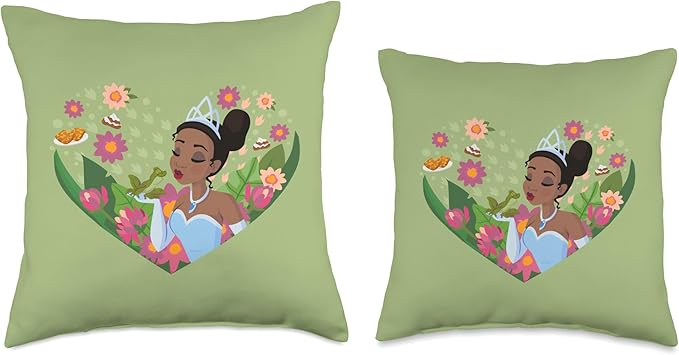 Disney Princess Tiana Kiss Heart Throw Pillow