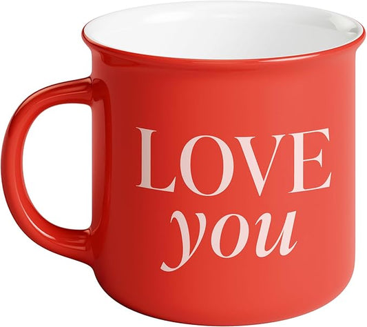 Sweet Water Decor Love You Camping Mugs - 11Oz Coffee Mugs for Couples, Dishwasher & Microwave Safe - Ceramic Travel Mug Romantic Valentines Gifts for Him and Her, Anniversary & Wedding Present