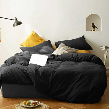 Nanko King Size Comforter Set Dark Black, All Season Soft Reversible Down Alternative Quilted Duvet Insert, Microfiber Filling, Luxury Quality Bedding Sets in a Bag for Women Men, 104 x 90 Bed Sets