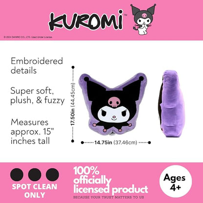 Hello Kitty & Friends Kuromi Bedding Super Soft Plush Decorative Pillow, One Size, (100% Officially Licensed Product) by Franco
