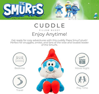 The Smurfs Papa Smurf Bedding Super Soft Cozy Cuddle Pillow Buddy, (Officially Licensed Product) by Franco
