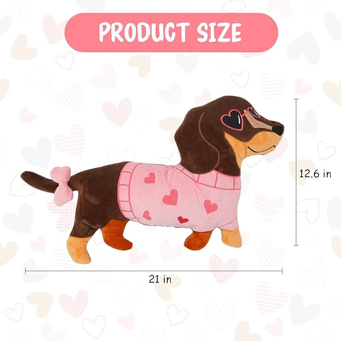 Valentines Day Dachshund Pillow Weiner Dog Valentine's Day Decorations Dachshund Throw Pillows Gifts for Adults Women Friends