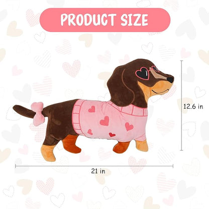 Valentines Day Dachshund Pillow Weiner Dog Valentine's Day Decorations Dachshund Throw Pillows Gifts for Adults Women Friends