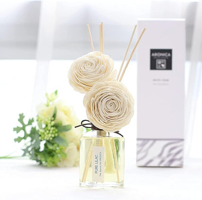 Aronica Twin Sola Diffuser - White Rose Fragrance, 160ml / 5.41 Floz, Colorful Bathroom Decor Airfreshener, Rose Reed Diffuser, Shelving Décor