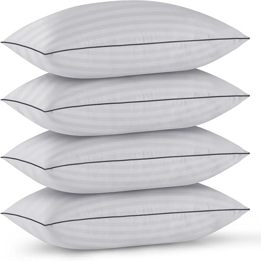 GOHOME Pillows Queen Size Set of 4 - Bed Pillows for Sleeping 4 Pack, Cooling Supportive Hotel Pillows with Premium Soft Down Alternative Fill for Side Stomach and Back Sleepers
