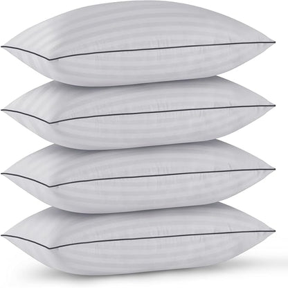 GOHOME Pillows King Size Set of 4 - Bed Pillows for Sleeping 4 Pack, Cooling Supportive Hotel Pillows with Premium Soft Down Alternative Fill for Side Stomach and Back Sleepers
