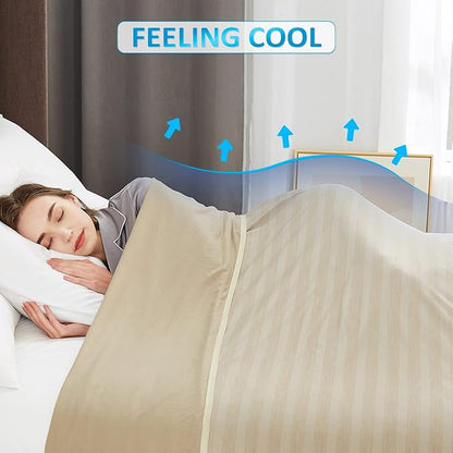 Guohaoi Cooling Blanket (90"x90"Queen Size) for Hot Sleepers and Night Sweats,100% Oeko-Tex Certified,Arc-Chill Q-Max >0.5 Cool Fiber,Ultra Cold Breathable,Comfortable,All-Season.