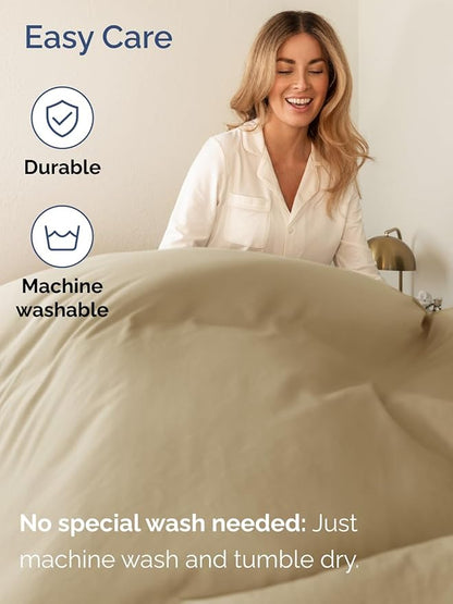 Extra Deep Twin XL Sheet Set - 4 Piece Breathable and Cooling Sheets - Hotel Luxury Bedding for Women, Men, Kids & Teens - Easy & Secure Fit - Soft, Wrinkle Free and Comfy - Extra Deep Pockets - Beige