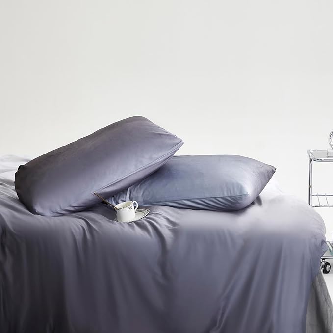 CLOTHKNOW Dark Grey White Velvet California King Comforter Sets 3Pcs Fluffy Bedding Comforter Sets Soft Gray Comforter and 2 x Velvet Pillowcases