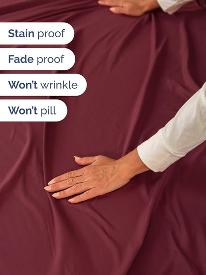 Extra Deep Full Sheet Set - 6 Piece Breathable and Cooling Sheets - Hotel Luxury Bedding for Women, Men, Kids & Teens - Easy & Secure Fit - Soft, Wrinkle Free and Comfy - Extra Deep Pockets - Burgundy