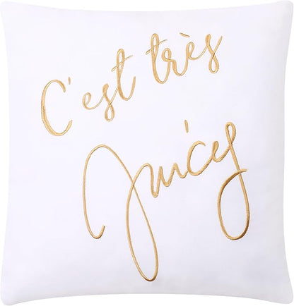 Juicy Couture Cabana Stripe Reversible Bedding Set - Twin/Twin XL Size - Pink and Grey Stripe Print - 5 Piece Set - Includes 1 66 x 90 Comforter, 3 Decorative Pillows, 1 Sham