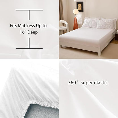 White Twin Comforter Set - 7 Pieces Bed in a Bag, Premium Comforters Twin Size Bed Set Pintuck Pinch Pleat Complete Comforter Set with Flat Sheet, Fitted Sheet and Pillowcases,White