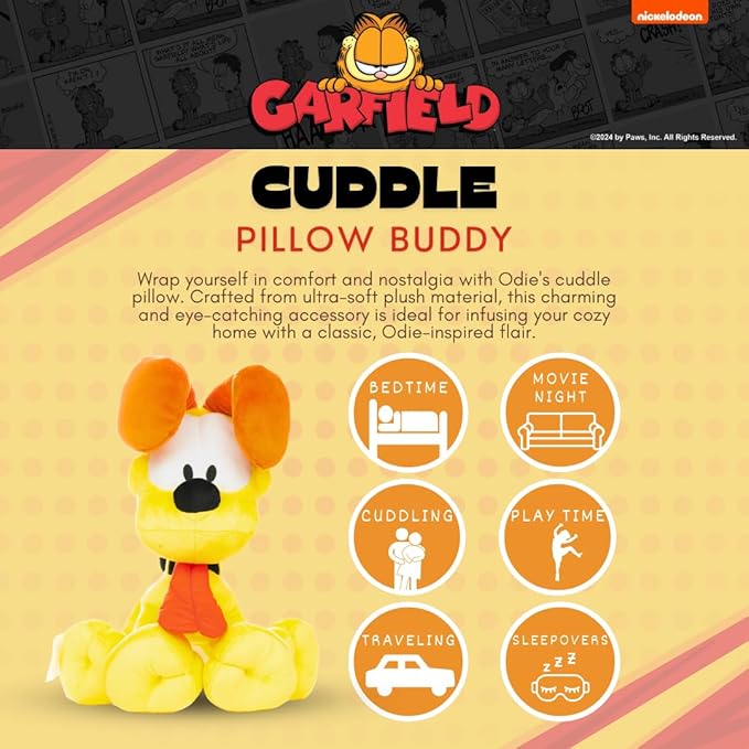Collectibles Garfield Odie Bedding Super Soft Cozy Decorative Cuddle Pillow, (Officially Licensed Product) By Franco