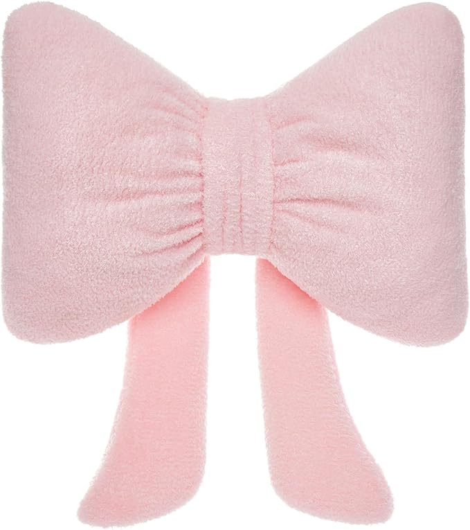 Stuffed Bow Christmas Decorations Soft Furry Bow Throw Pillows Cute Bowknot Plush Pillow Home Decor