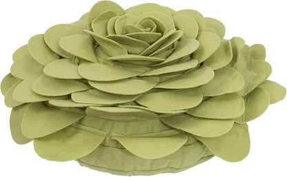 Fennco Styles Eva's Flower Garden Decorative Filled Throw Pillow 13" Round - Lime Floral Accent Pillow for Home, Couch, Bed, Living Room, Holiday and Office Décor