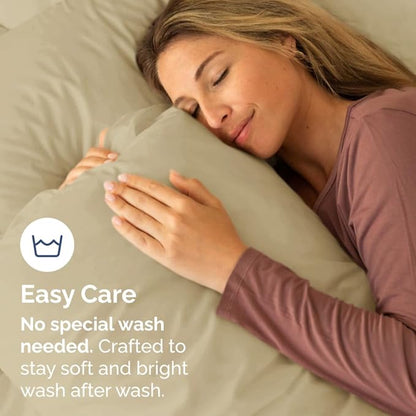 King Pillow Cases Set of 10 - Ultra Soft Hotel Quality Pillowcase Covers - Comfy & Wrinkle Free - Shrink, Stain and Fade Resistant - Easy-Care, Machine Washable Pillow Protectors - 10 Pcs Set - Beige