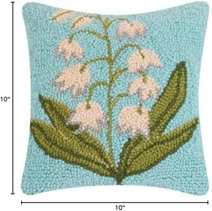 Peking Handicraft - Lily Valley Hook Pillow 10x10 - 30RN123C10SQ
