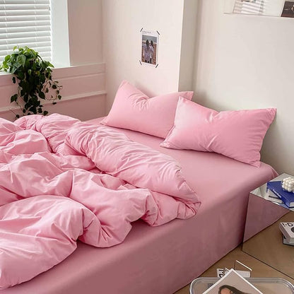 ETDIFFE Pink Comforter Set Twin/Twin XL Size, 2pc Aesthetic Modern Bedding Set - Soft & Lightweight All Season Extra Long Microfiber Down Alternative Bed Comforter with 1 Pillow Sham for Women