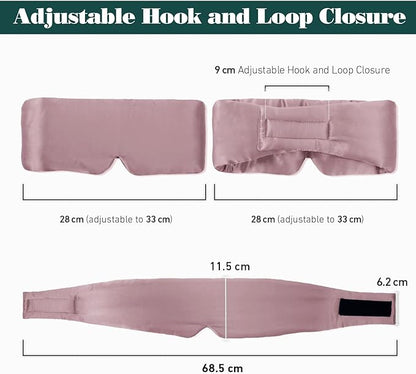 Joyhabit Silk Sleep mask | 100% Mulberry for Women Men Ultra Soft Blackout Eye Cover with Adjustable Band, Breathable No Eye Pressure, Ideal for Sleep, Travel, Naps & Meditation, Lotus Pink