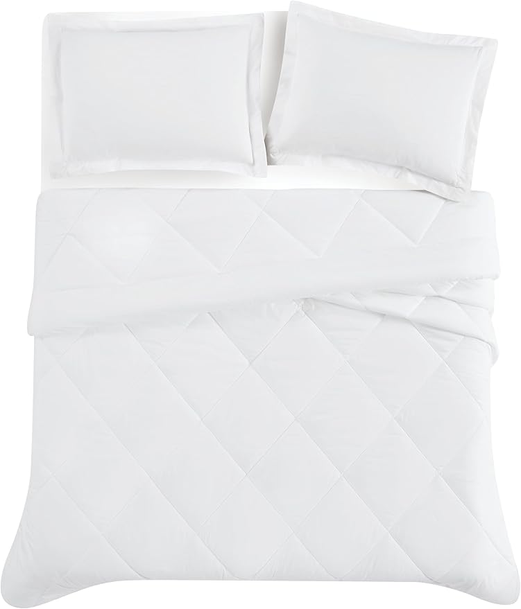 CANNON Solid Percale White Twin/Twin XL 2 Piece Comforter Set