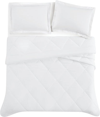 CANNON Solid Percale White Twin/Twin XL 2 Piece Comforter Set