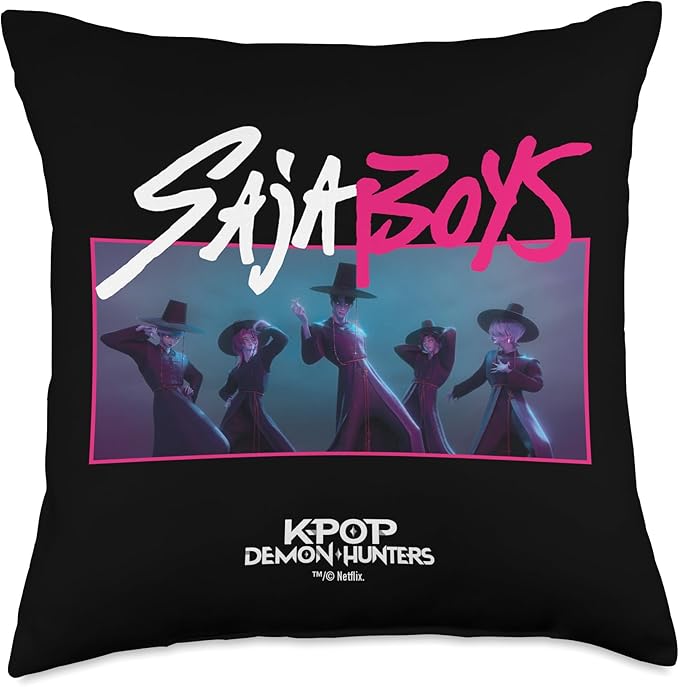 Kpop Demon Hunters Saja Boys Officially Licensed Throw Pillow