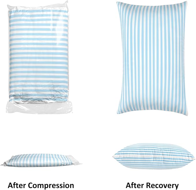 EIUE Bed Pillows for Sleeping 4 Pack，Pillows for Side and Back Sleepers,Super Soft Down Alternative Microfiber Filled Pillows (Sky Blue, Queen (Pack of 4))