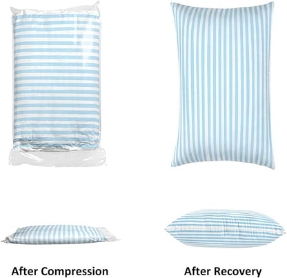 EIUE Bed Pillows for Sleeping 4 Pack，Pillows for Side and Back Sleepers,Super Soft Down Alternative Microfiber Filled Pillows (Sky Blue, Queen (Pack of 4))